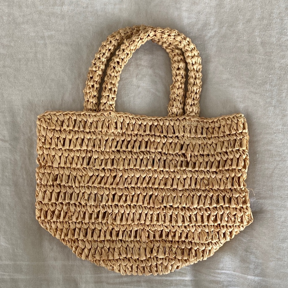 Jenni Kayne mini straw raffia tote EUC